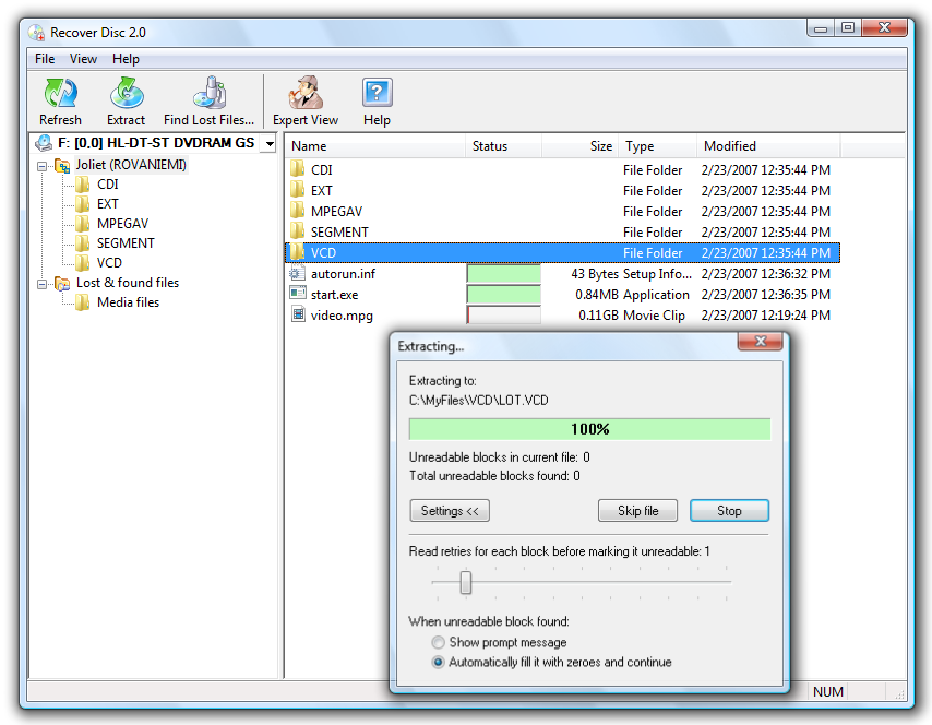 Recover Disc software